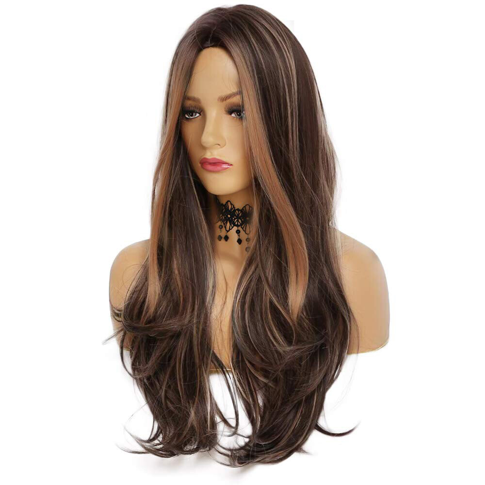Full Wig Long Curly Straight Wavy Synthetic Hair With Blonde Wigs For Women