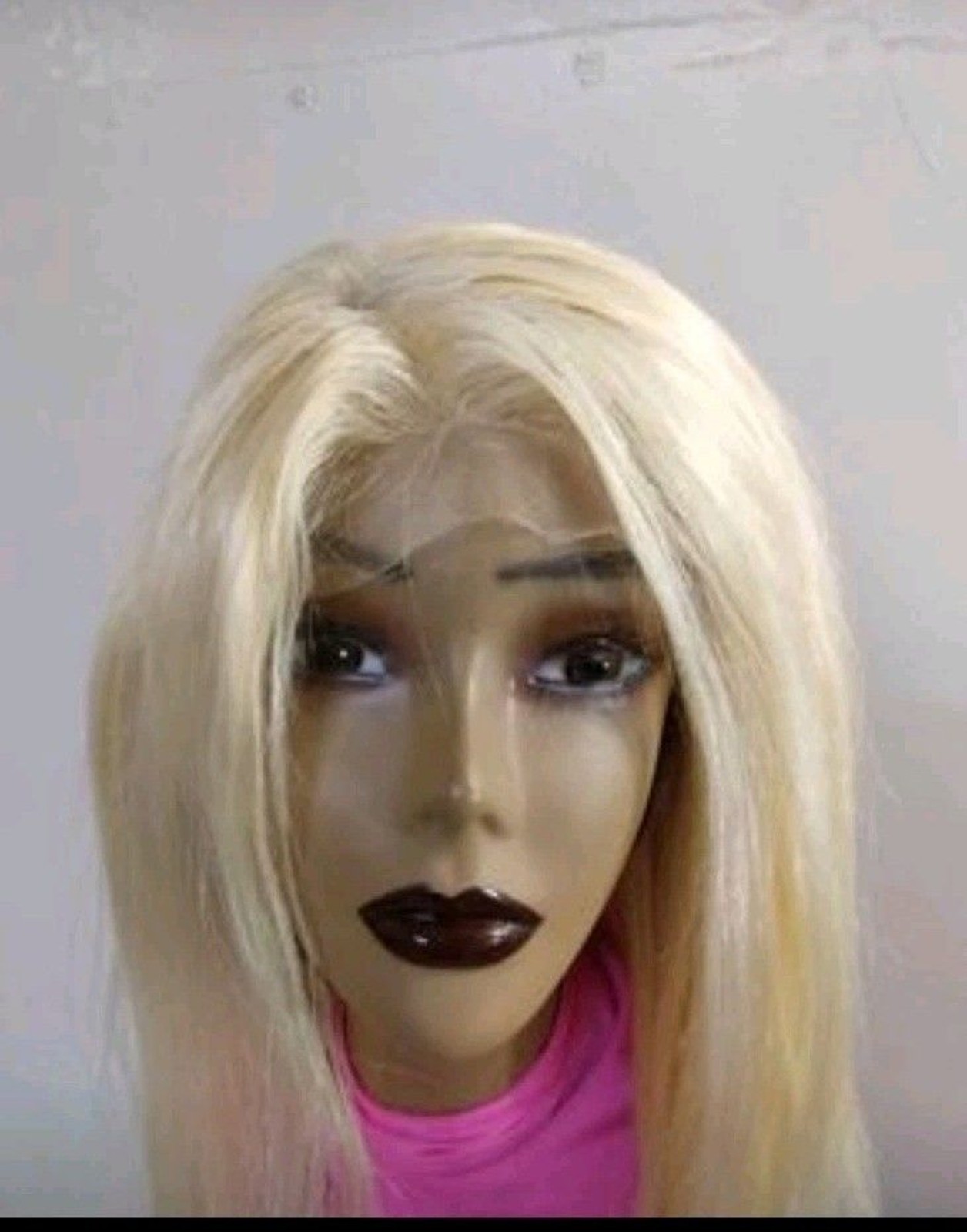 613 Brazillian 18″ Wig Medium Cap22 100%Human Hair 4×4 Lace Closure Adjustable