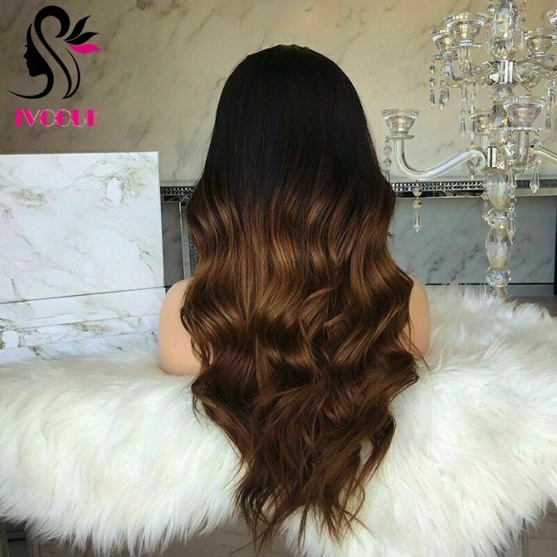 Brown Ombre U Part Wig Human Hair Wavy Virgin Indian Remy Hair Middle Upart Wigs