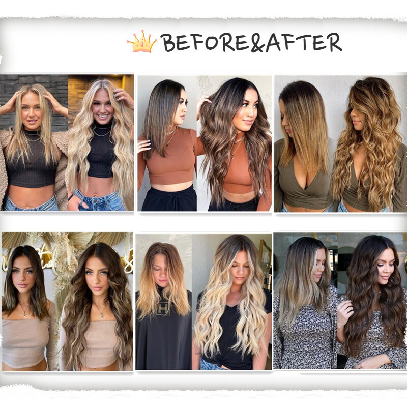 150G Extra Thick Clip In Real Human Hair Extensions Full Head Double Weft Blonde