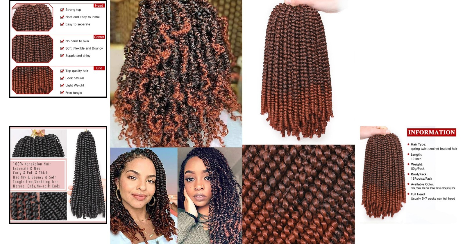 Versatile 12 Inch Spring Twist Braids – Natural Looking Synthetic Hair, 2 Packs