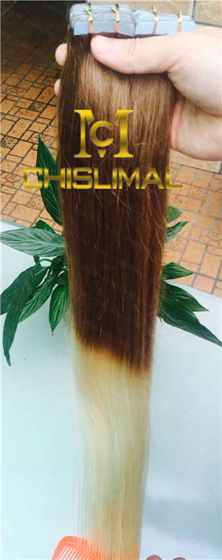 Seamless 16-26inch PU Skin Weft Blonde Tape in Remy Human Hair Extensions 30-70g