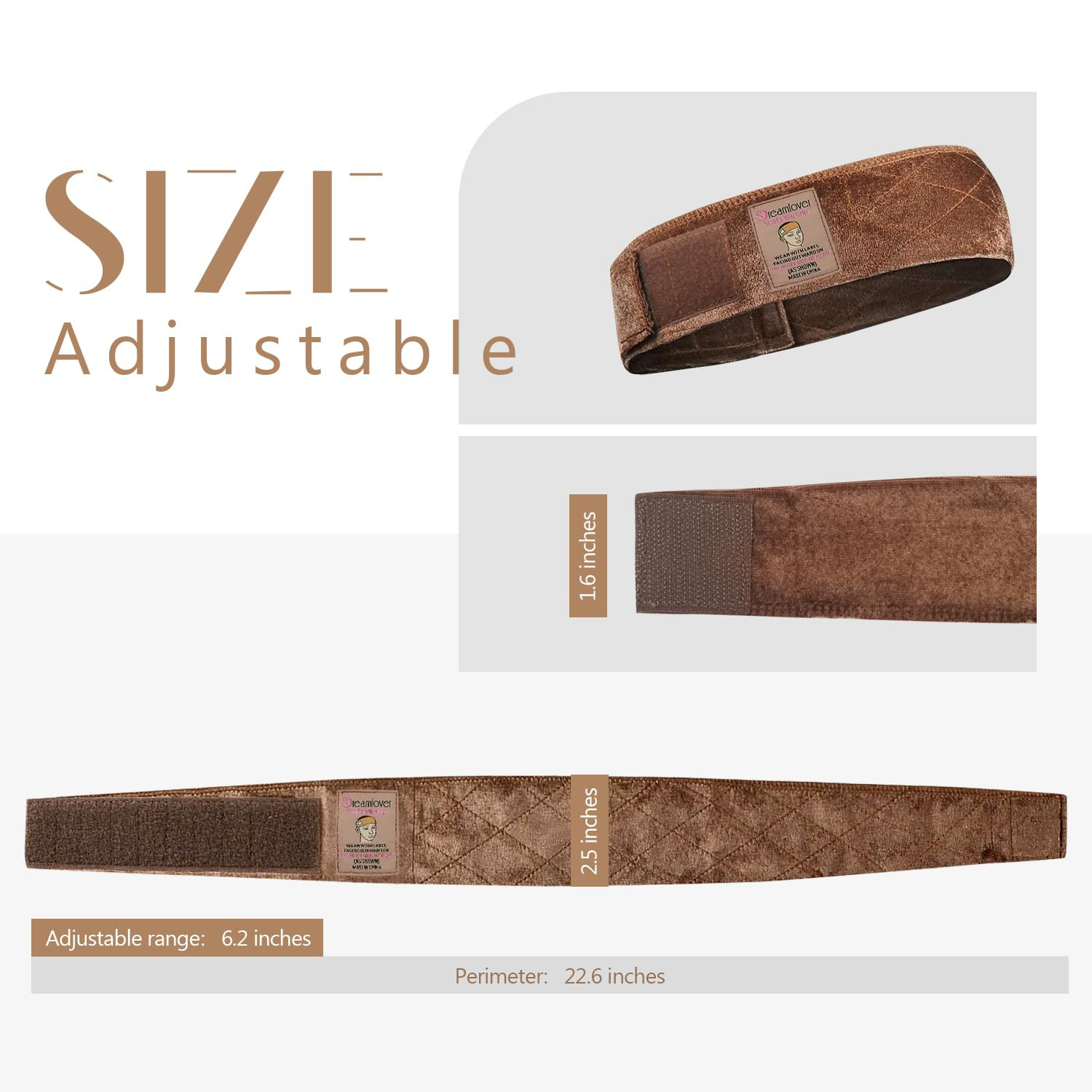 Wig Grip Band, Velvet Wig Grip, Brown, 2 Pieces