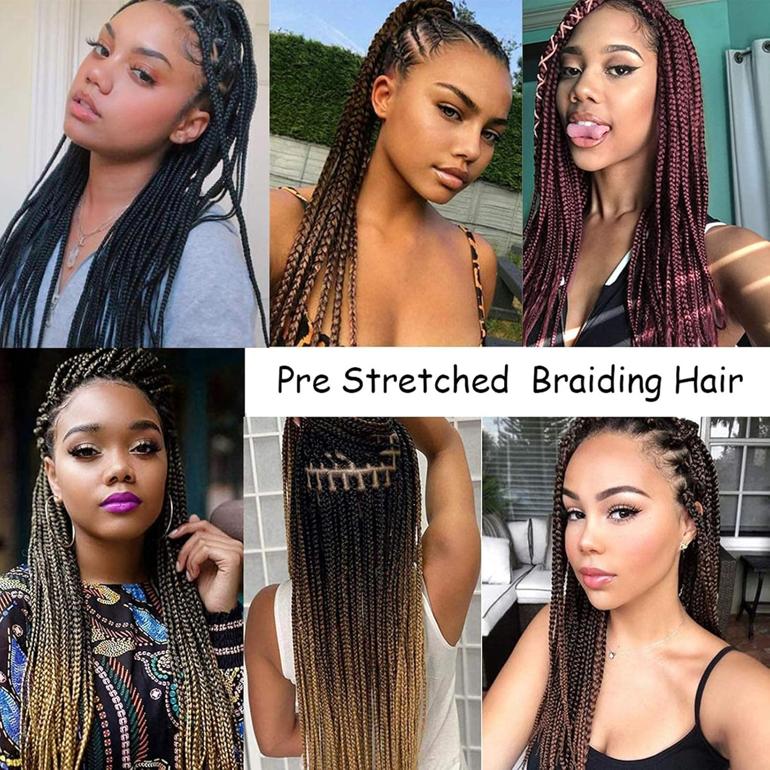 Pre Stretched Braiding Hair Ombre 30 Inch 8 Packs Synthetic Crochet Braids Hot W