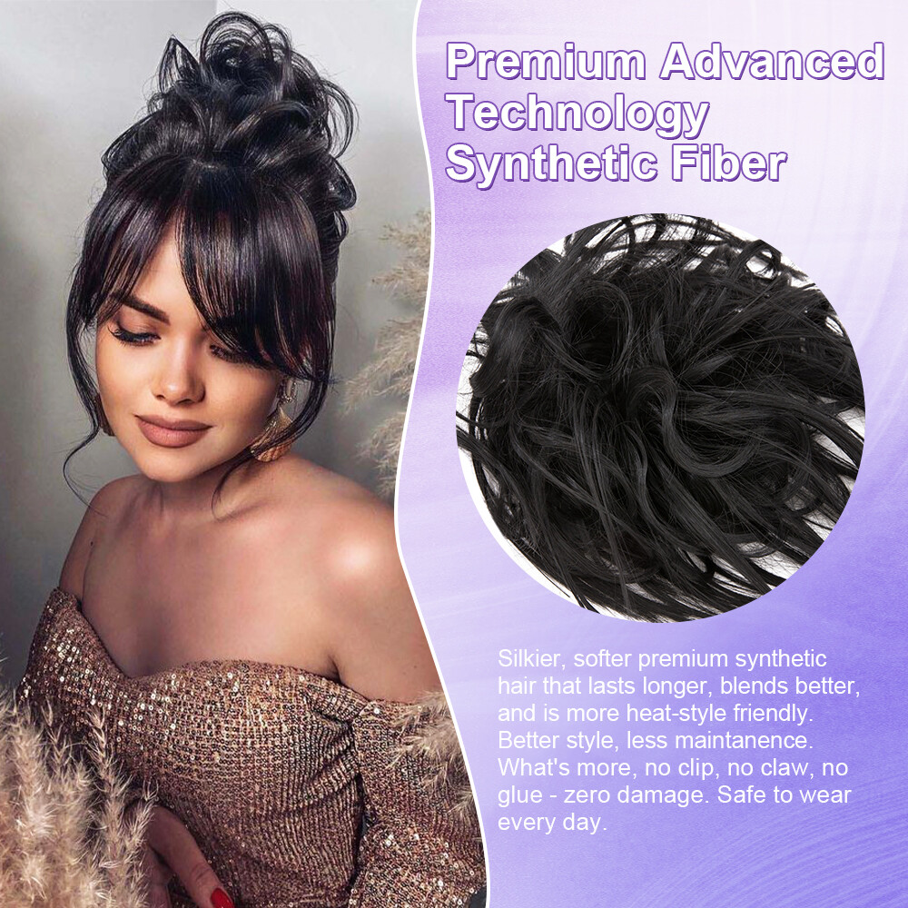 Messy Bun Piece Real As Human Hair Elastic Scrunchie Updo Ponytail Extensions US