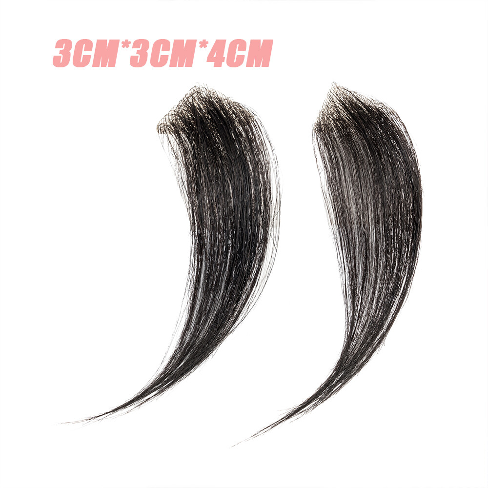 Temple Hair Patches Human Hair Pieces Skin Base Cover-Up Frontal Hairline Toupee