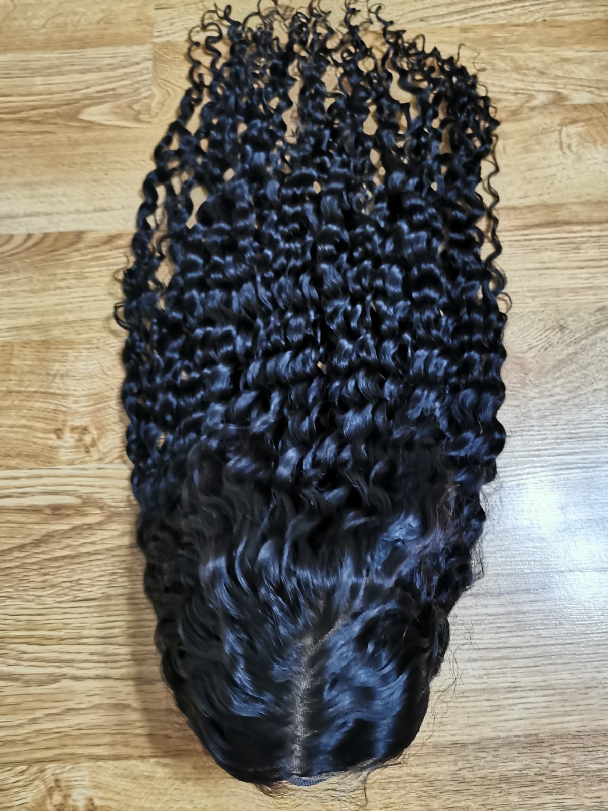 Custom High Quality Sexy Deep Curly 26” Virgin Human Hair Wig 1B