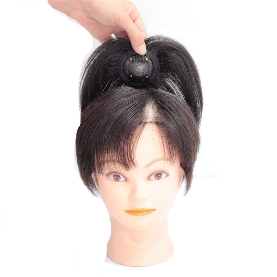 Silk Base Straight Clip In Human Hair Toppers For Loss Thin Hair Top Replacement