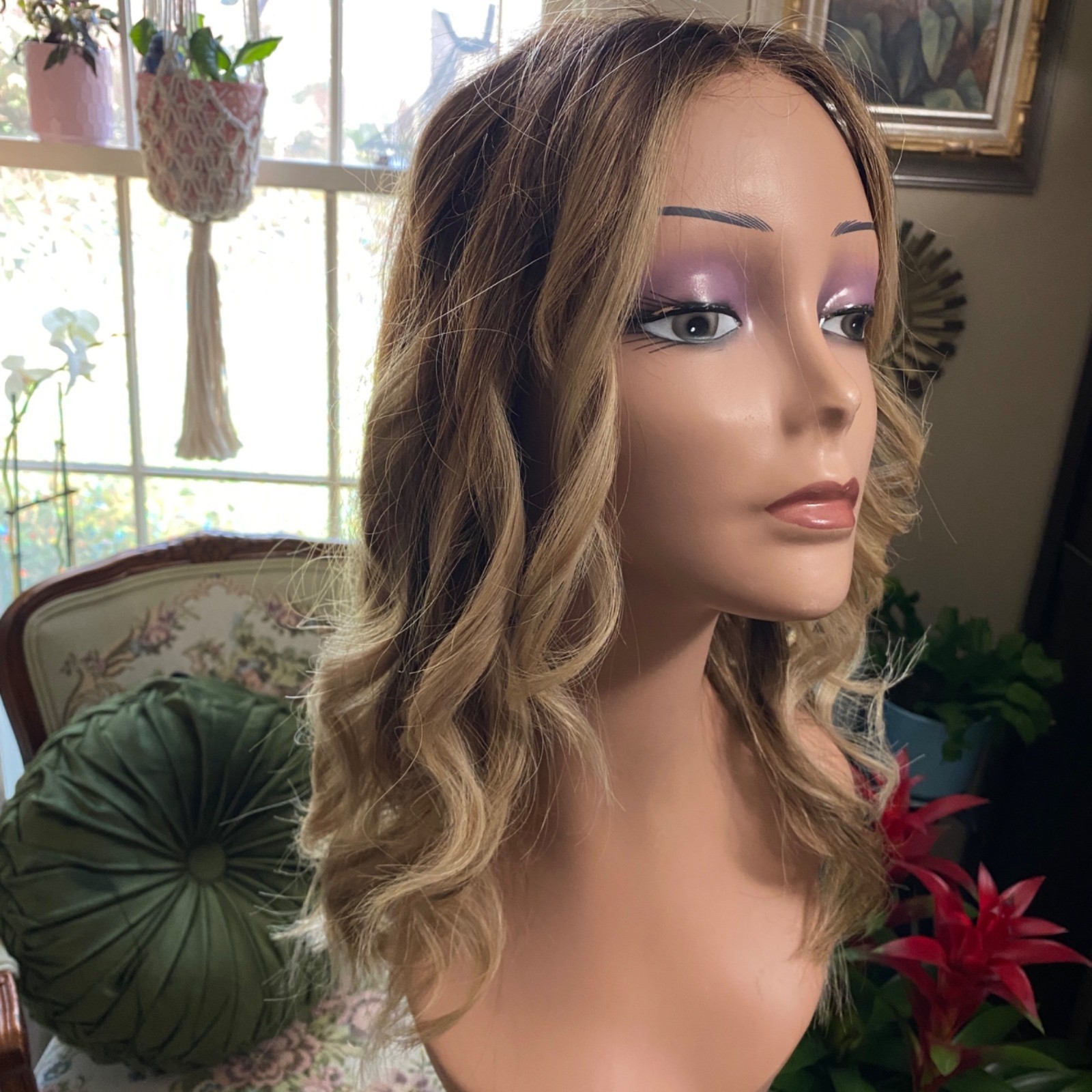 Wig Milano Divine Human Hair Highlighted Wig Low Density Center Part