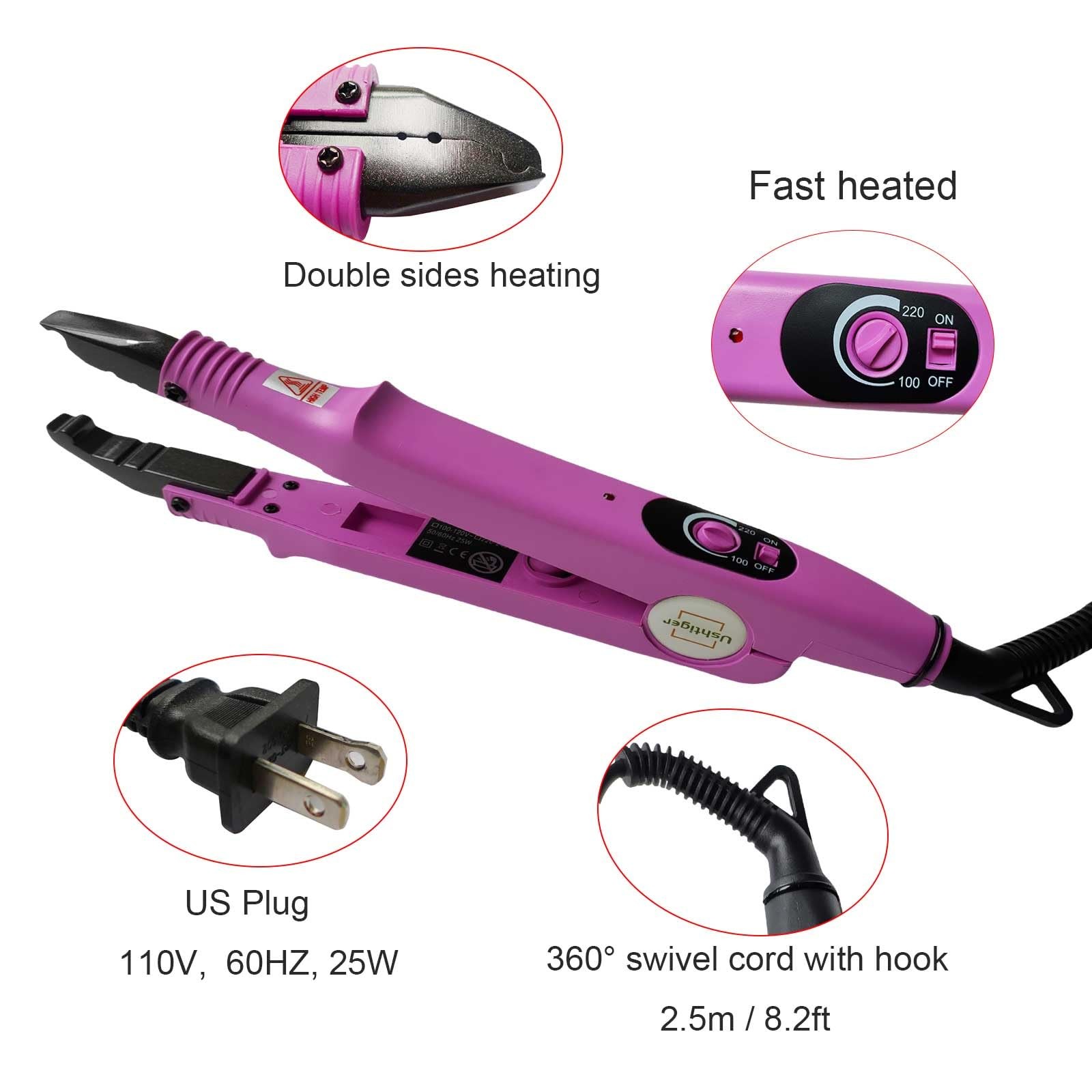 Hair Extension Fusion Tool Iron Connector Heat Up for Seamless Bonding K Tip …