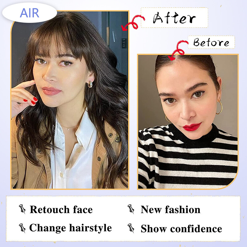 Thin/Thick Fringe Bangs Clip In 100% Remy Human Hair Extensions Hairpiece Topper