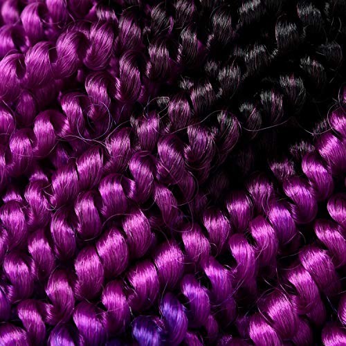 2 Pack Spring Twist Ombre Colors Bomb Twist Crochet T1B/Purple/Blue (2 packs)