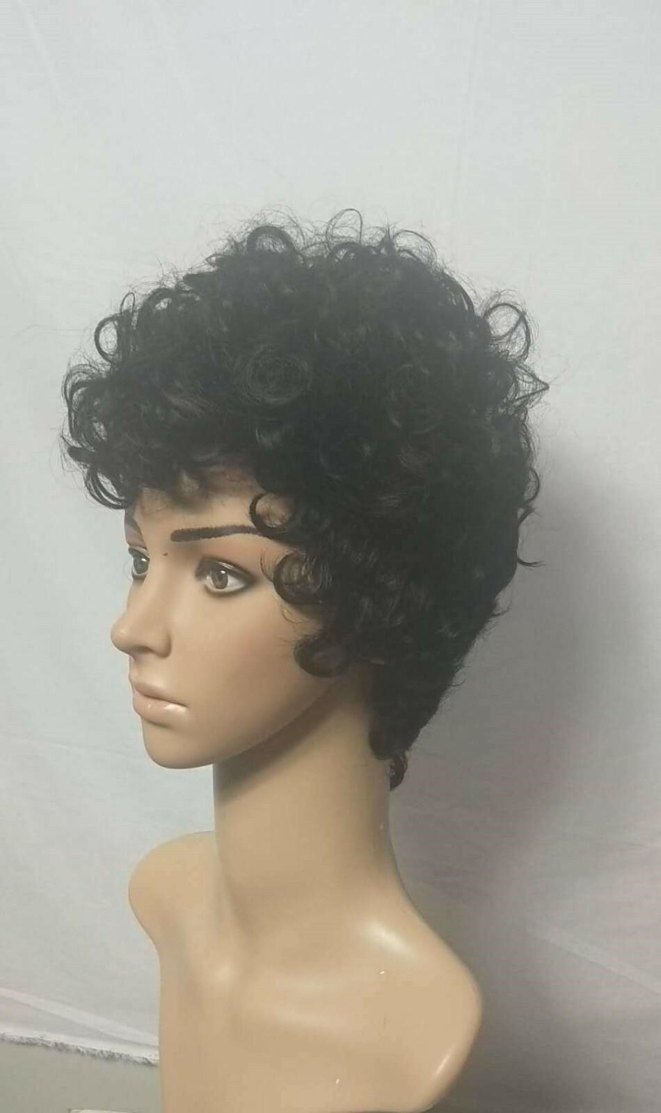 Women Curly Wavy Short Wigs Black Ladies Costume Synthetic Hair Brazilian Style