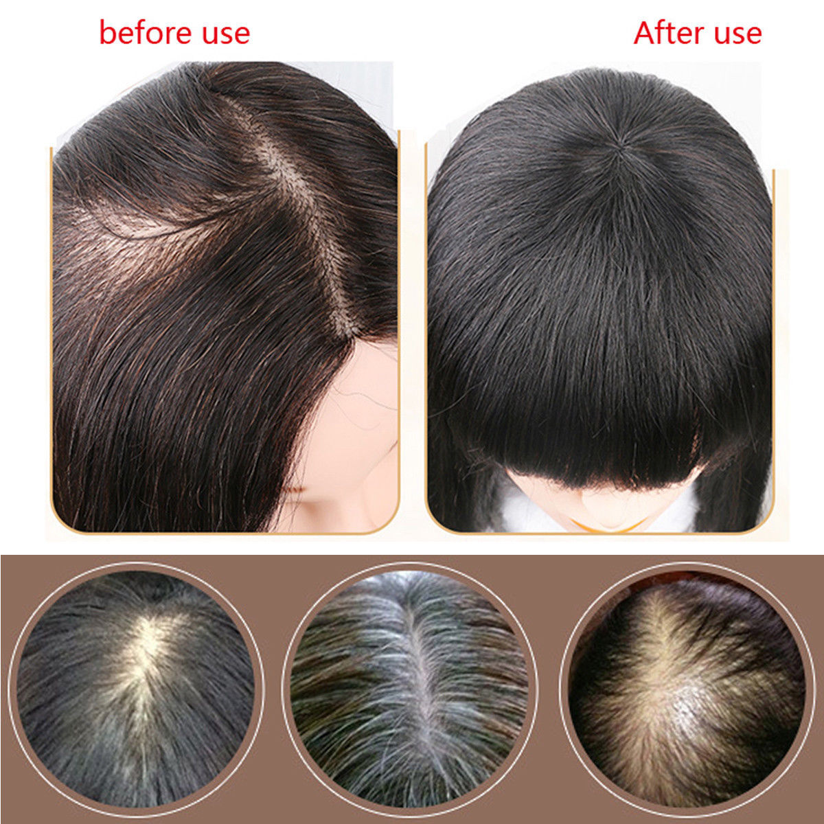 100% Real Human Hair Topper Toupee Clip Hairpiece Bangs Bob Top Straight Wig