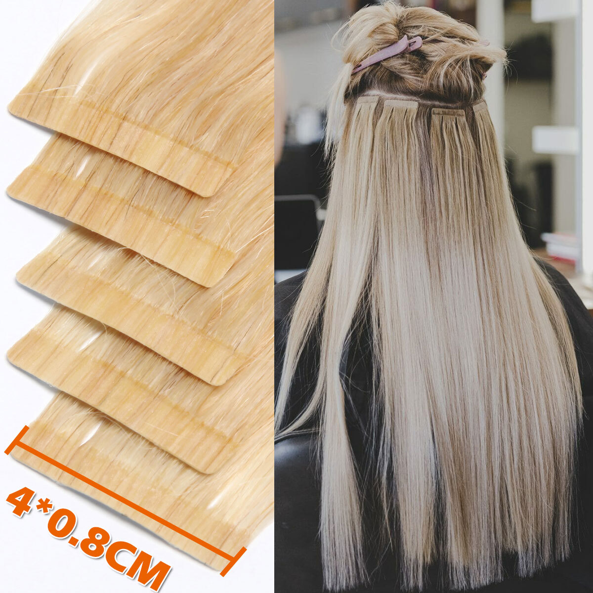 Thick Russian Tape In Remy Human Hair Extensions Skin Weft 10PCS-80PCS FULL HEAD