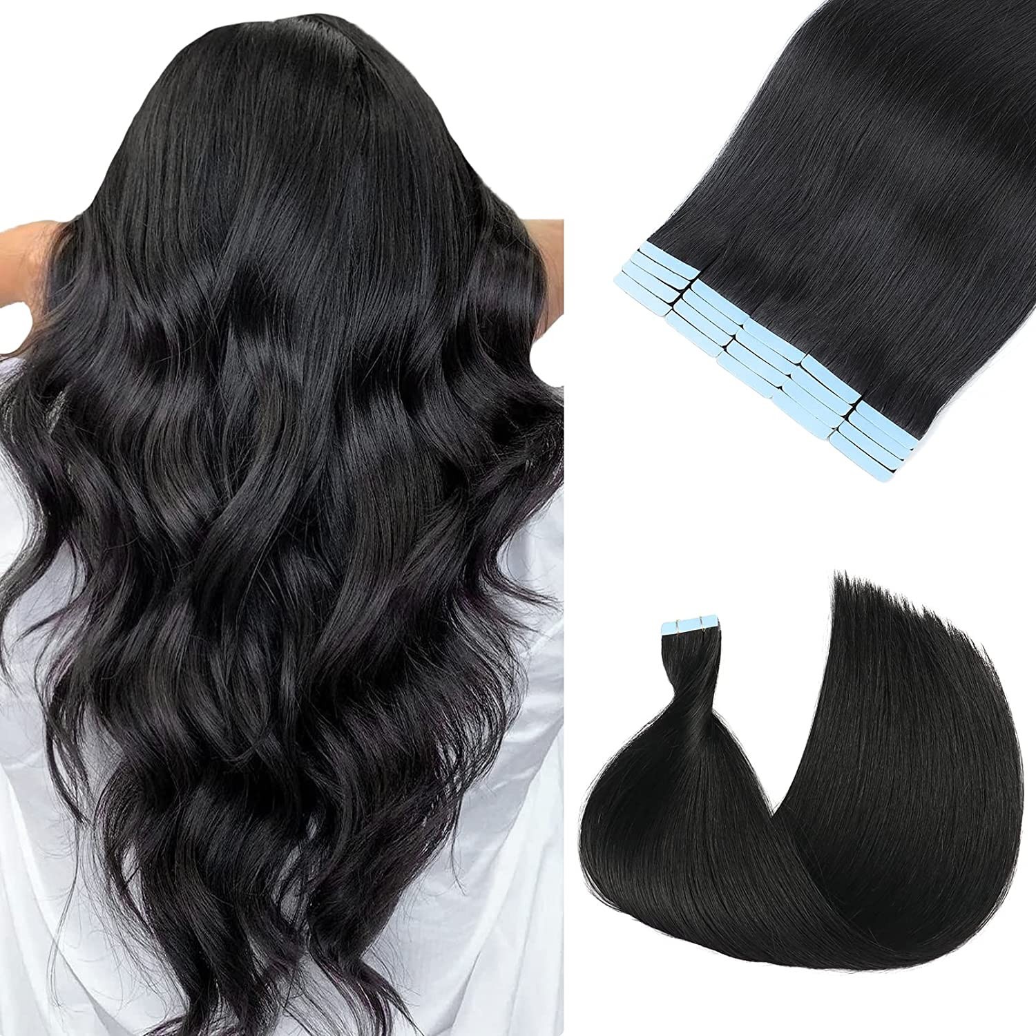 Tape in Hair Extensions Real Human Hair Skin Wefts Remy Brazilian Hair Straight