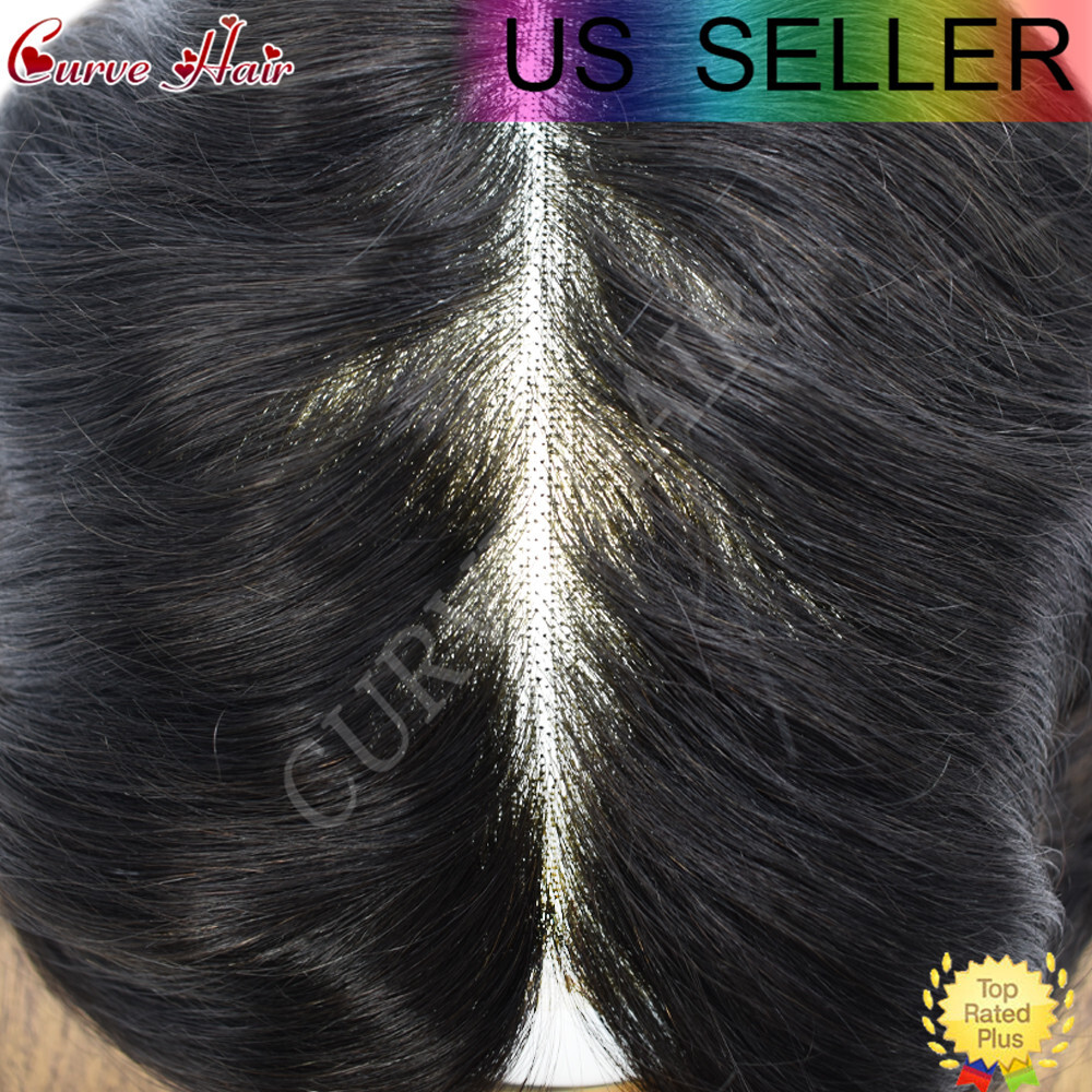 Toupee Men Human Hair Replacement Systems French Lace Poly Coating Wig Hairpiece