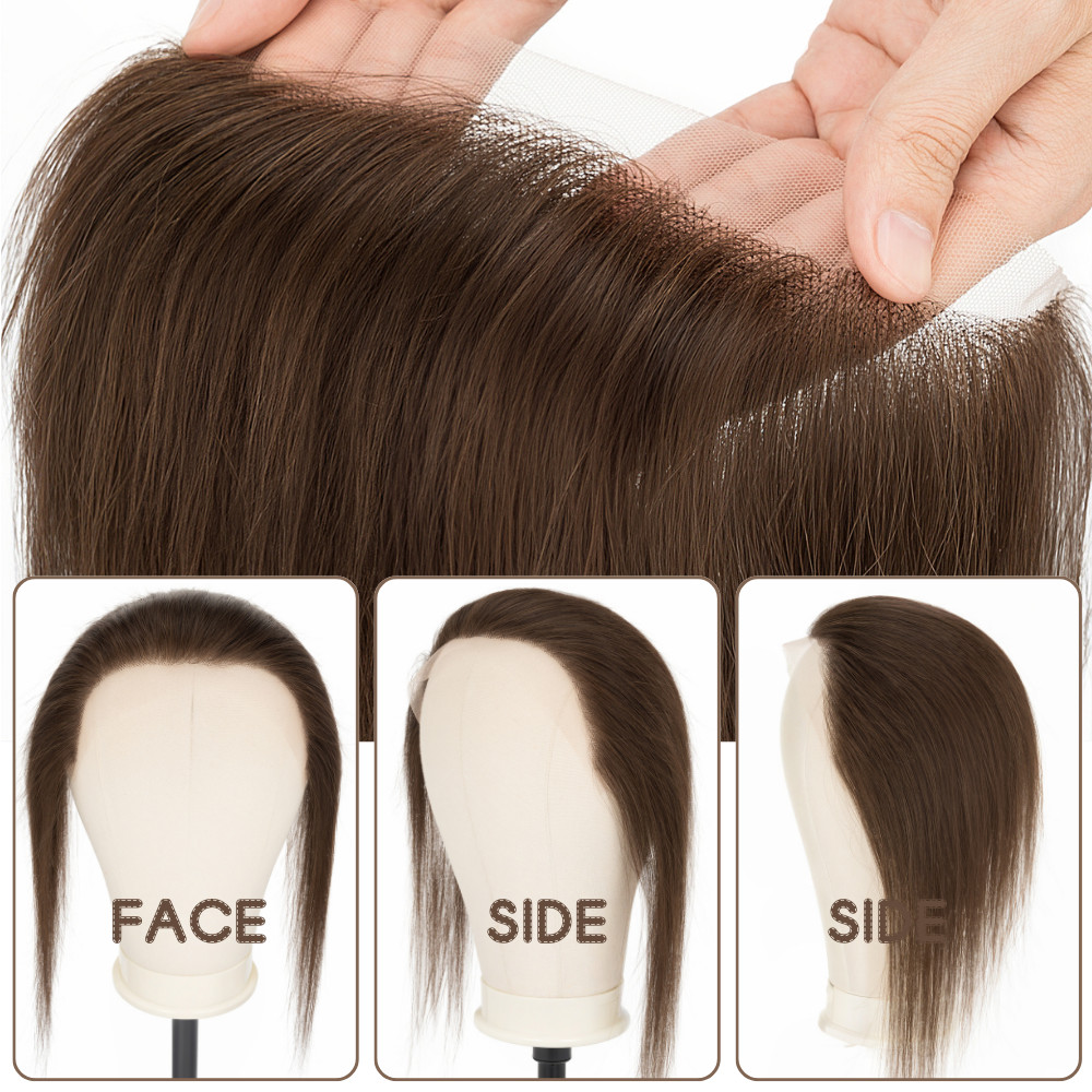 Full Lace Cover-up Front Hairline Hairpiece Remy Human Hair Patch Topper Toupee