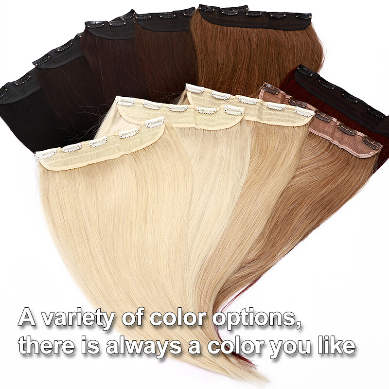 Russian One Piece Clip In 100% Real Remy Human Hair Extensions 3/4 Full Head