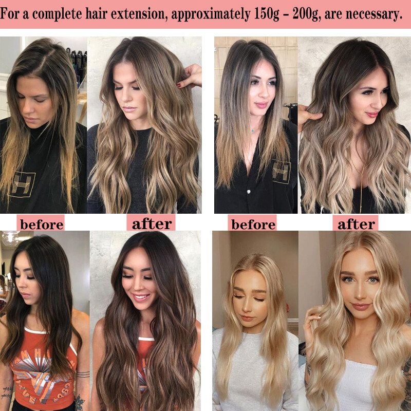 Full Head 12-24″ Tape-In Russian Remy Human Hair Extension balayage Straight USA