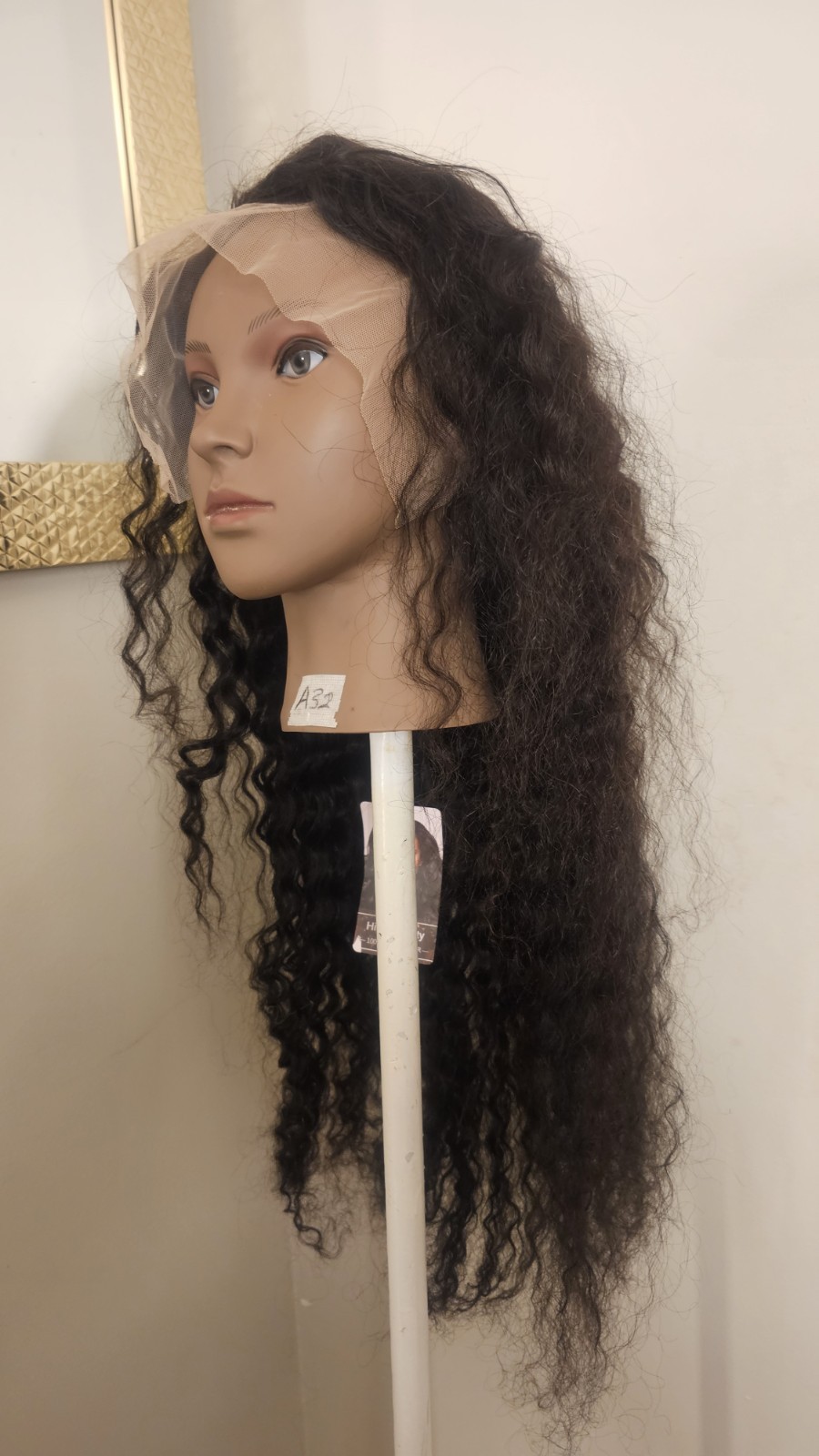 High Quality regular 24 ” waterwave 100% Virgin Human Hair Lace front Wig. 13×6