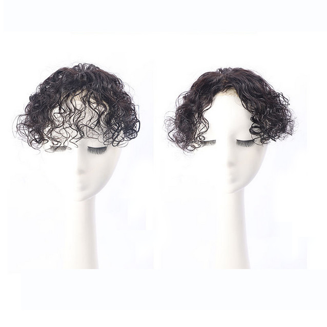 Silk Base Curly Wavy Clip In Human Hair Toppers -Loss Thin Hair Top Replacement