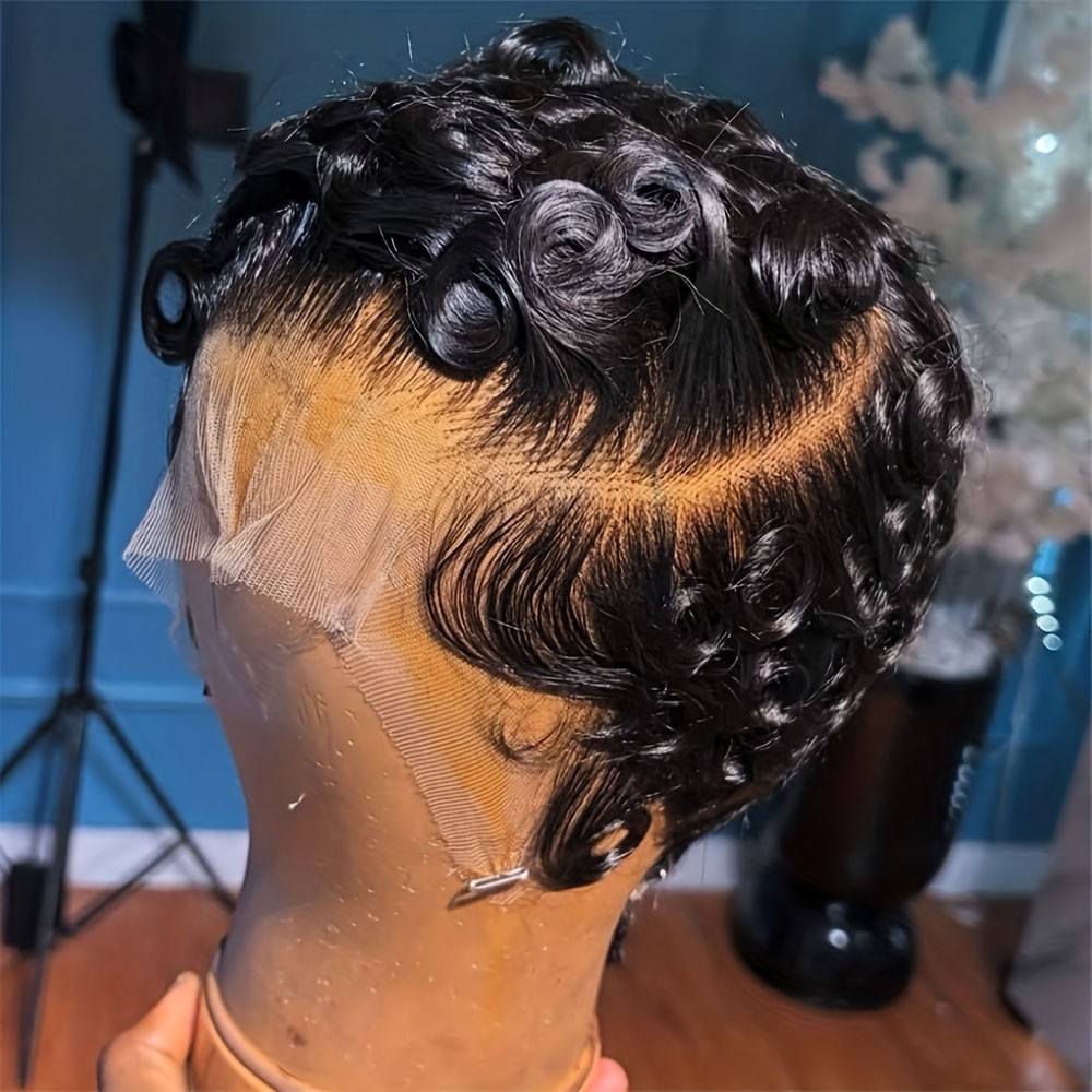 Short Pixie Cut Wig Human Hair For Women 250% Density Glueless Easy Wear 6 Inch