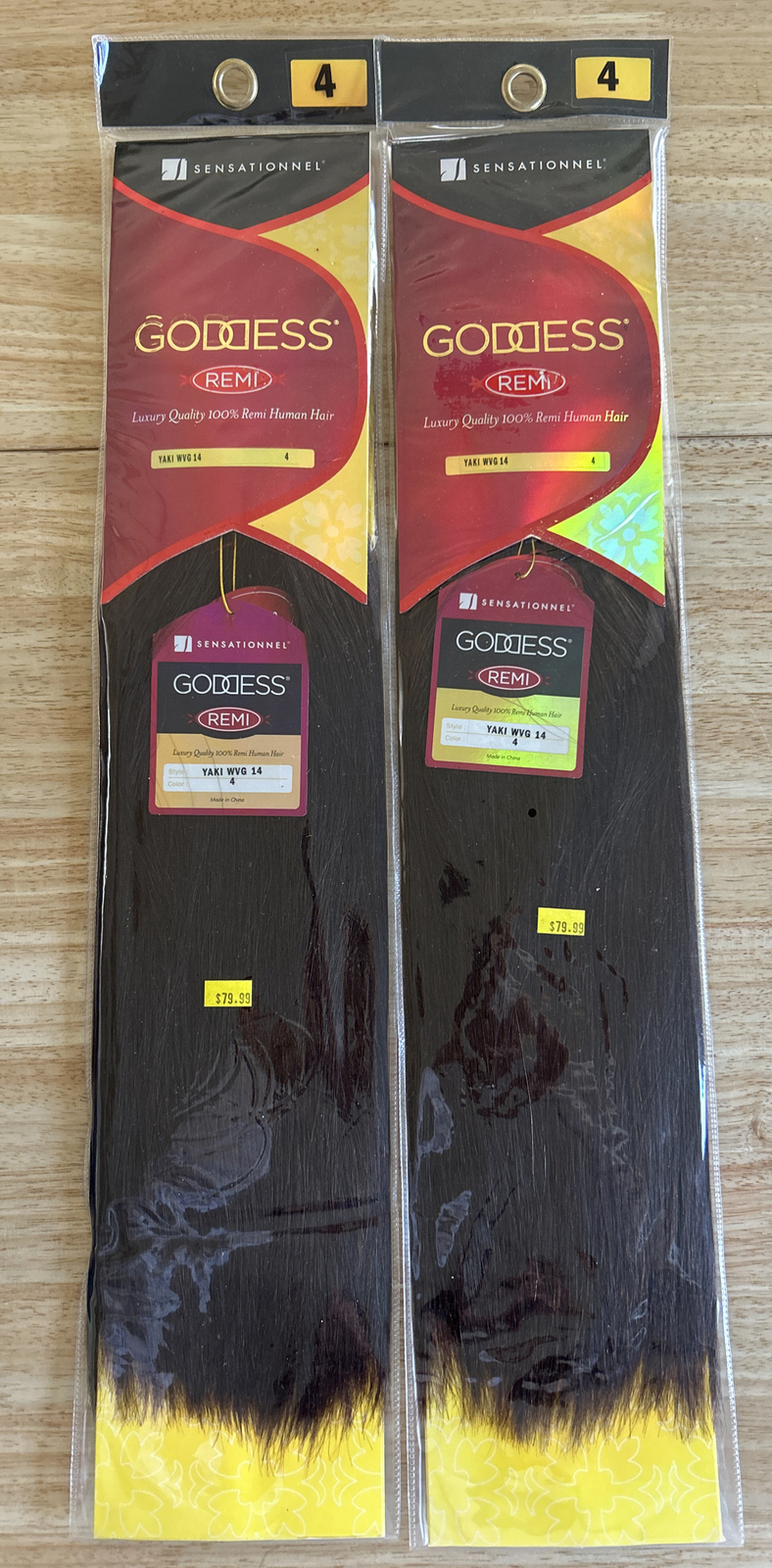 100% Human Hair Extension. Goddess Remi. 14” Inch. Color #4. 2Packs For $100