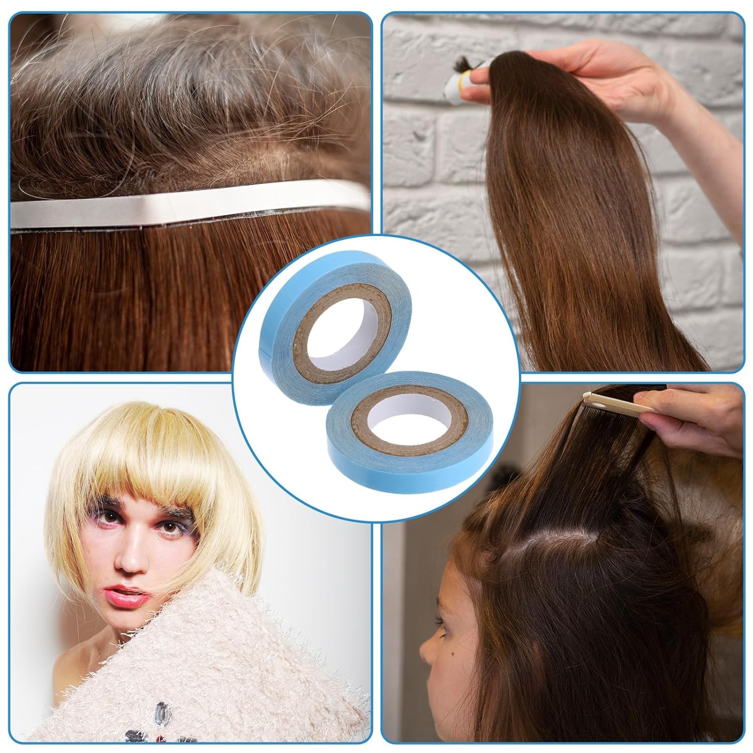 4 Rolls Lace Wig Tape, Double Sided Hair Tape for Wigs, Waterproof Lace Front Ta