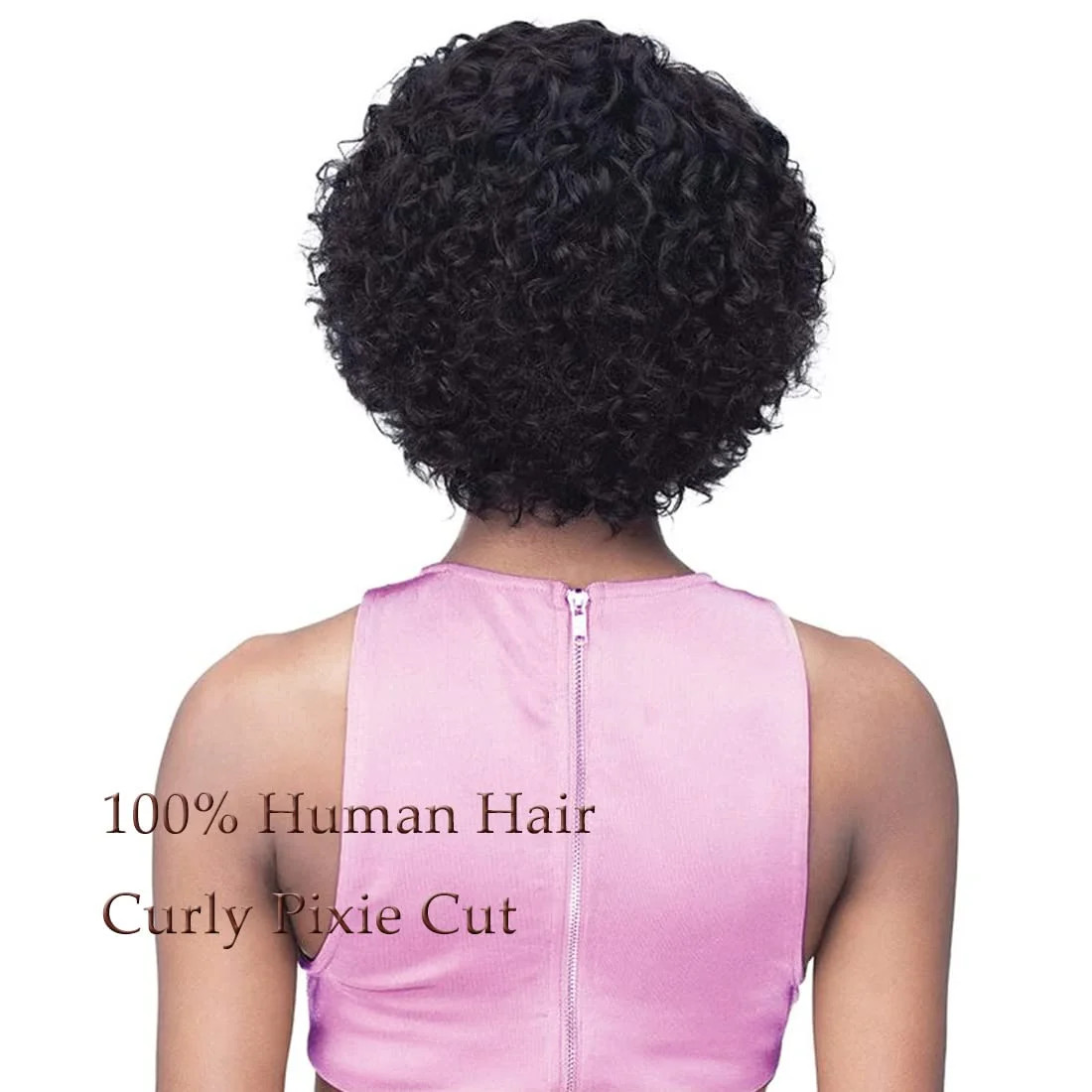 INSTASTYLE Short Curly Pixie Cut Lace Front Wigs 6 inch, 13X1 Human Hair HD Lace