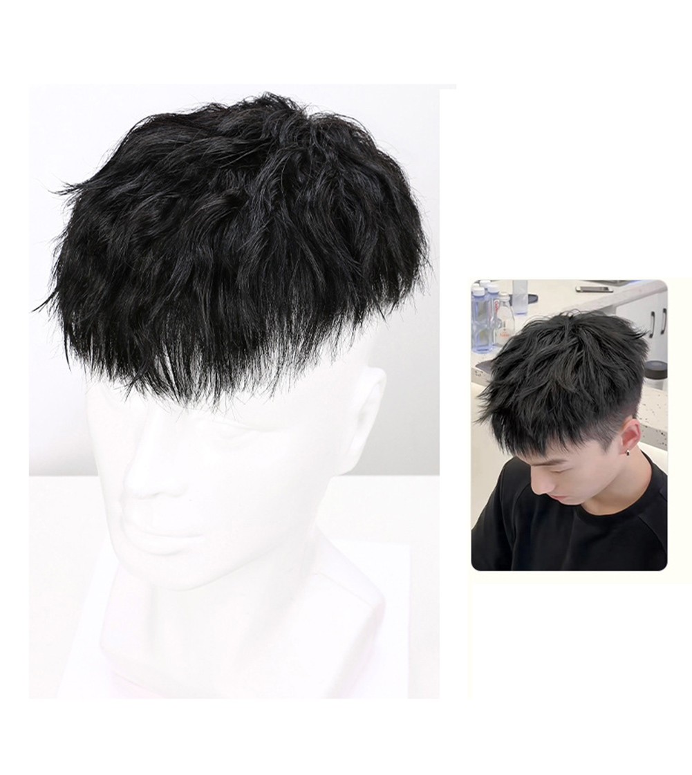 Fluffy Soft Curly Topper Human Hair Clip in Wiglet Hair Pieces Toupee For Men