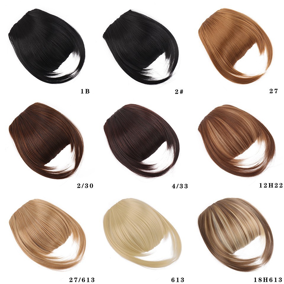 2Pcs Clip in Bangs Synthetic French Bangs Hair Clip Fake Bangs for Women Natural