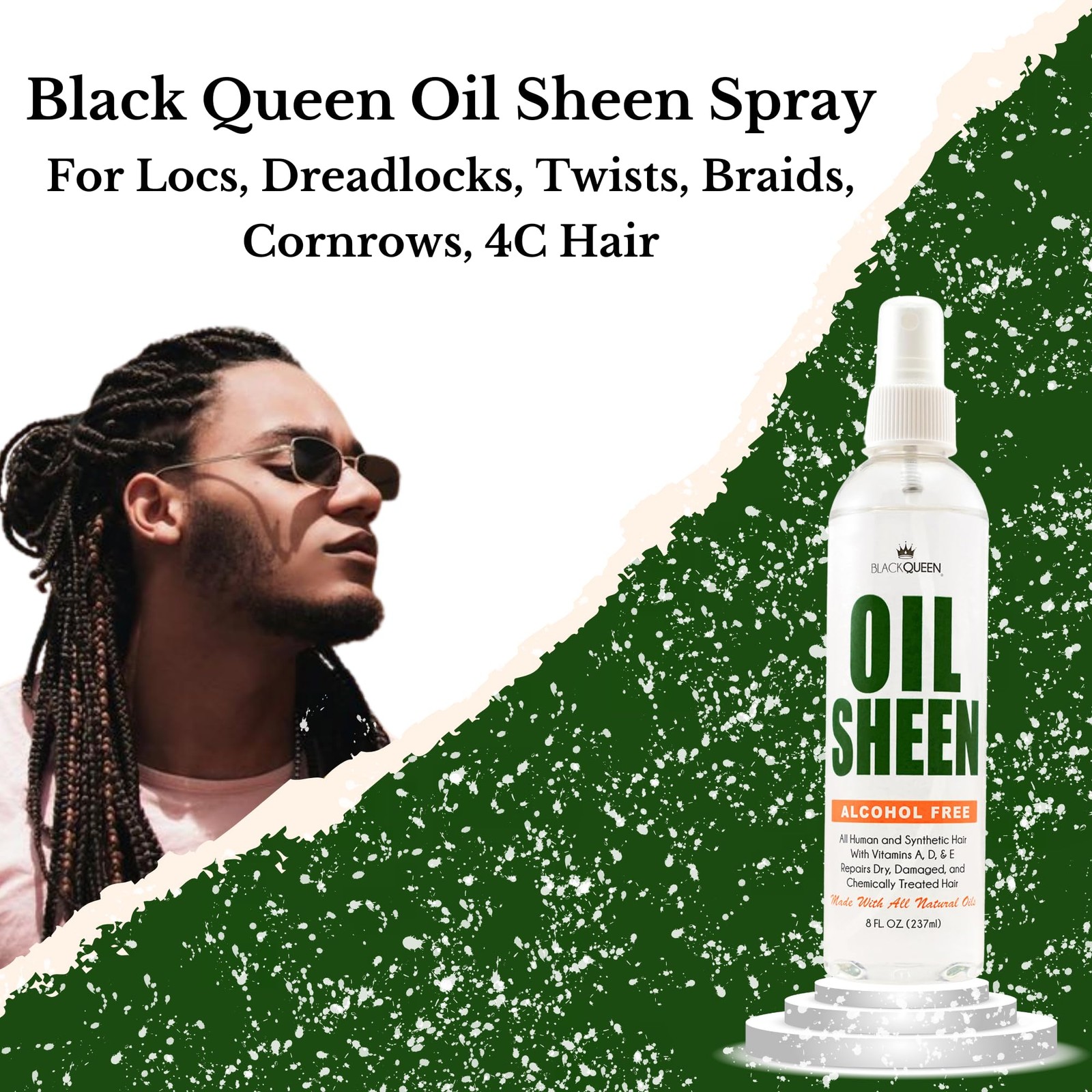 Hair Oil Sheen Spray for Locs, Dreadlocks, Faux Locs, Twists, Braids, Crochet…