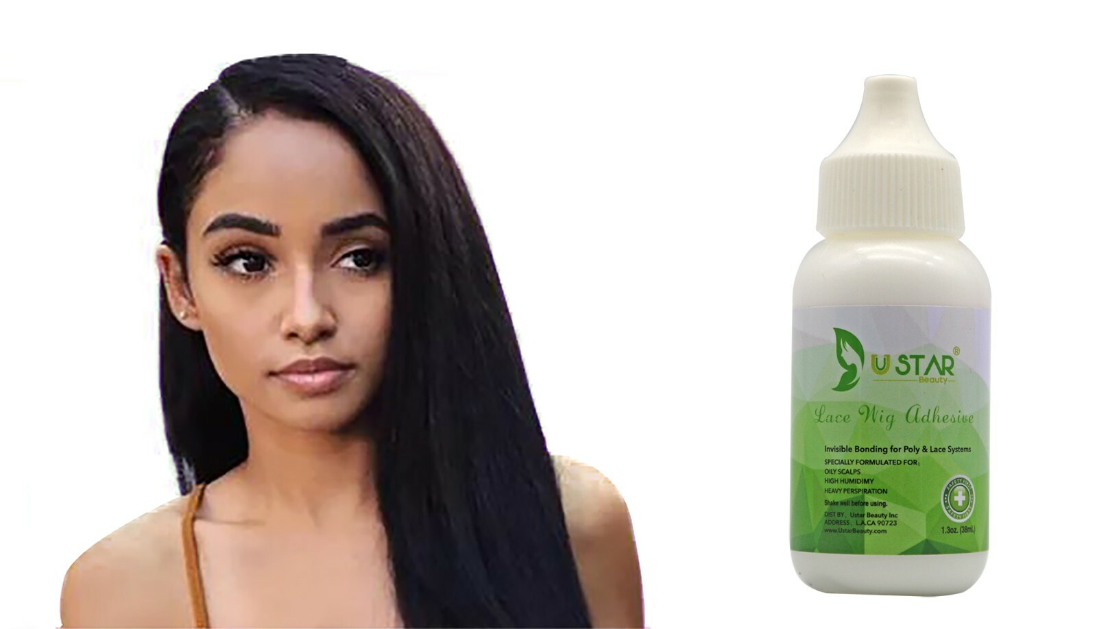 Ustar Hair Replacement Adhesive 1.3 oz for Lace Frontal, Closure Wig 1 bottle