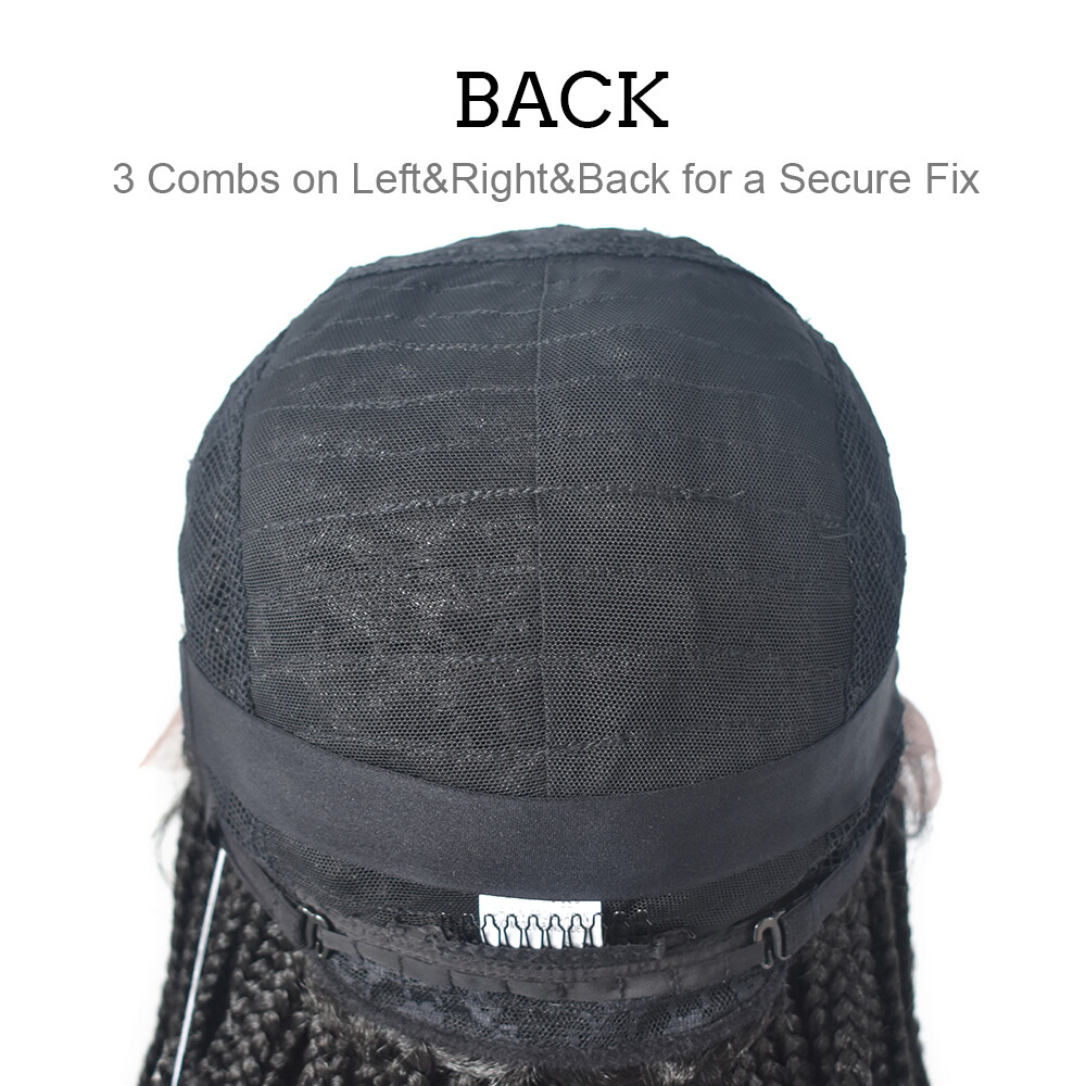 Swiss Lace Front Box Braids Cornrow Short Wig with Baby Hair for Black Women US