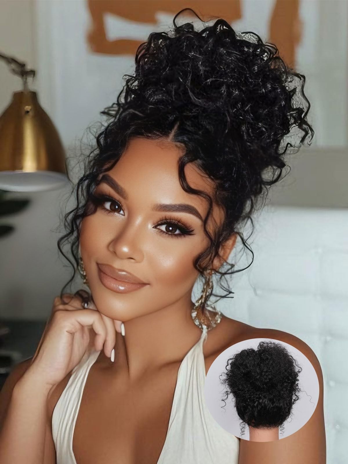 28″ 360 Lace Front Wig Human Hair Water Wave Curly 200% Density Pre Plucked