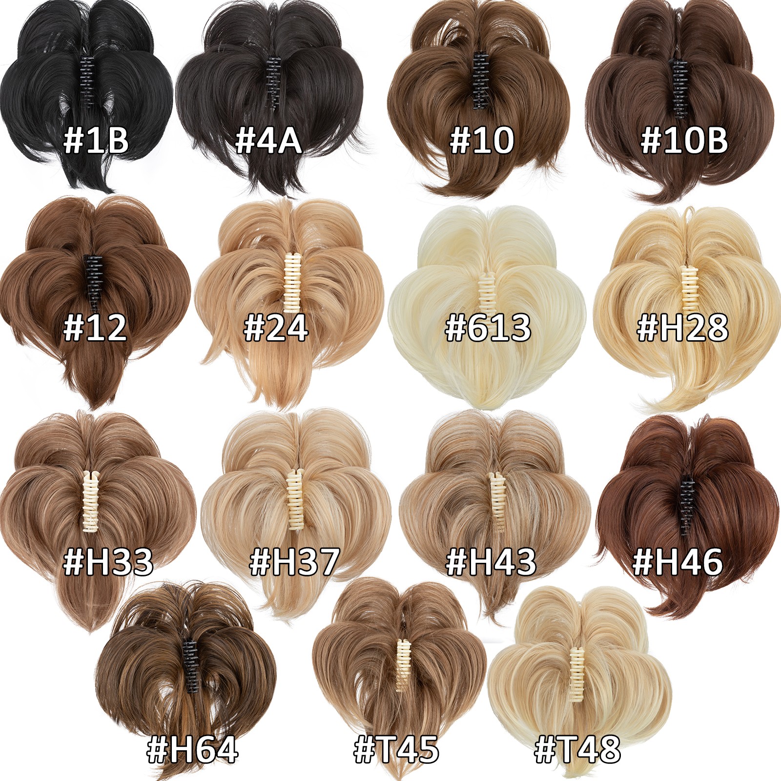 Natural Short Claw Clip Ponytail Messy Bun Hair Piece Bendable Updo Extensions
