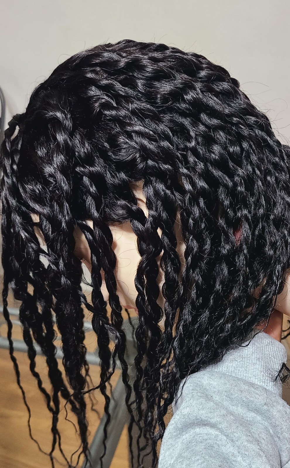4×1 Braided wig with human hair,18 Inch ,Black Color,It can also be unbranded.