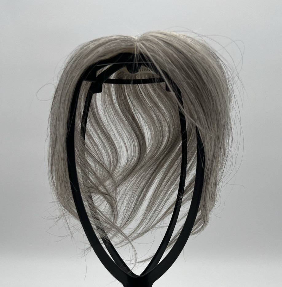 Dark Gray Black Mixed 100% Human 10in Women Hair Topper