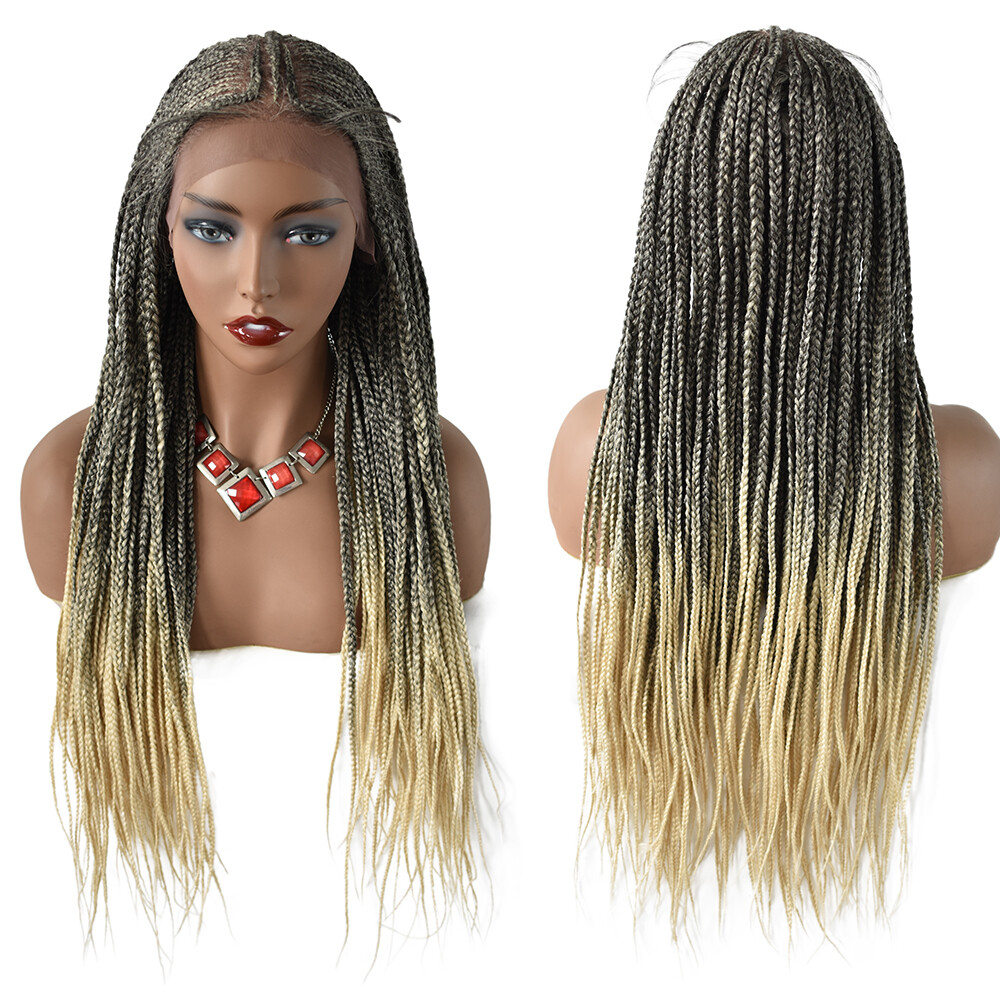 Micro Box Braids Women Wigs Baby Hair Swiss Lace Front Lightweight 30″ Long Hair