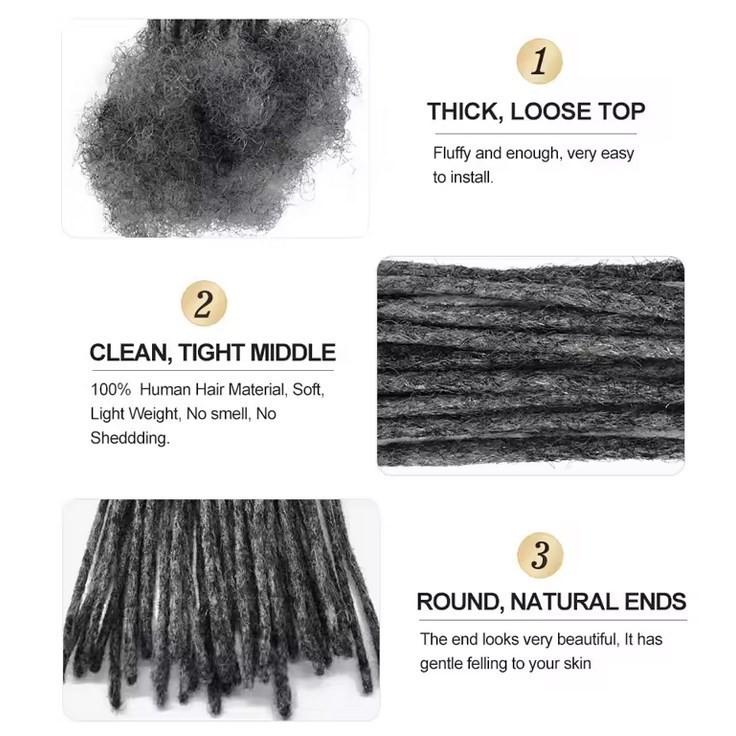 8″ Dreadlocks 100% Human Hair Extension Handmade Jamaican Braided Dread-Sale