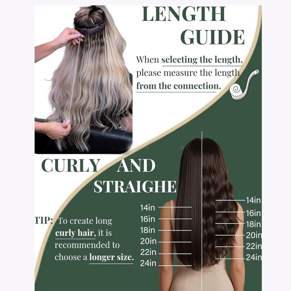 PRE BONDED Flat Tip Curly Wavy Hair 100% Remy Human Hair Extensions 100g
