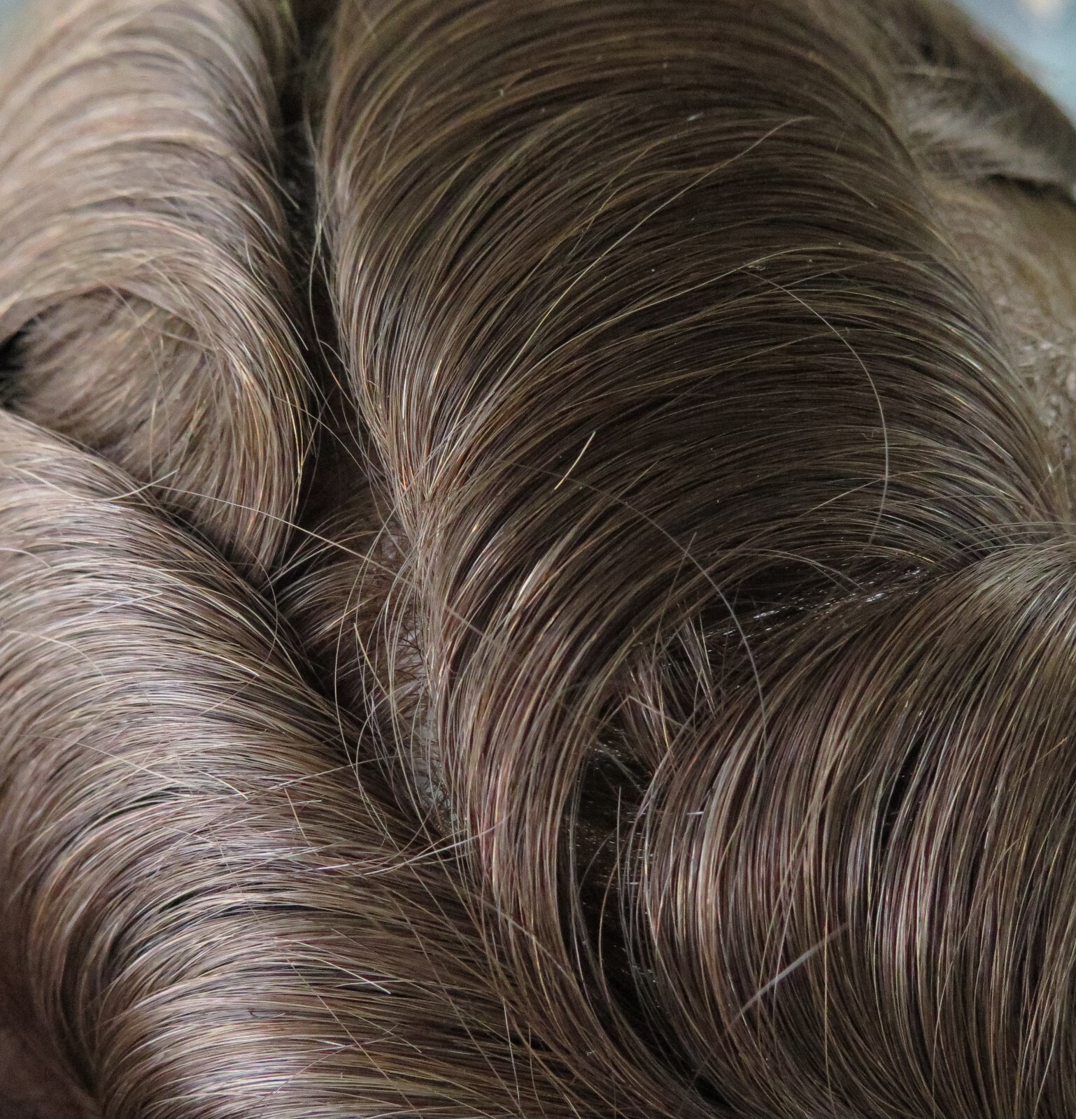 Mens Toupee Natural Human Hair System 0.03mm Ultra Thin Skin Brown Hair Piece#5