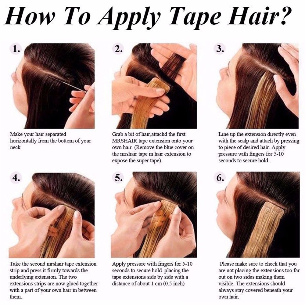 20″/24″ Tape in Hair Extensions Real Human Hair Invisible Tape In Hair Seamless