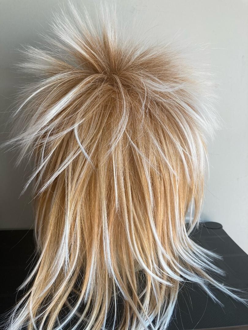 BLONDE SPIKEY WIG DAVID BOWIE COSTUME LABYRINTH FANCY DRESS ADULT TINA TURNER