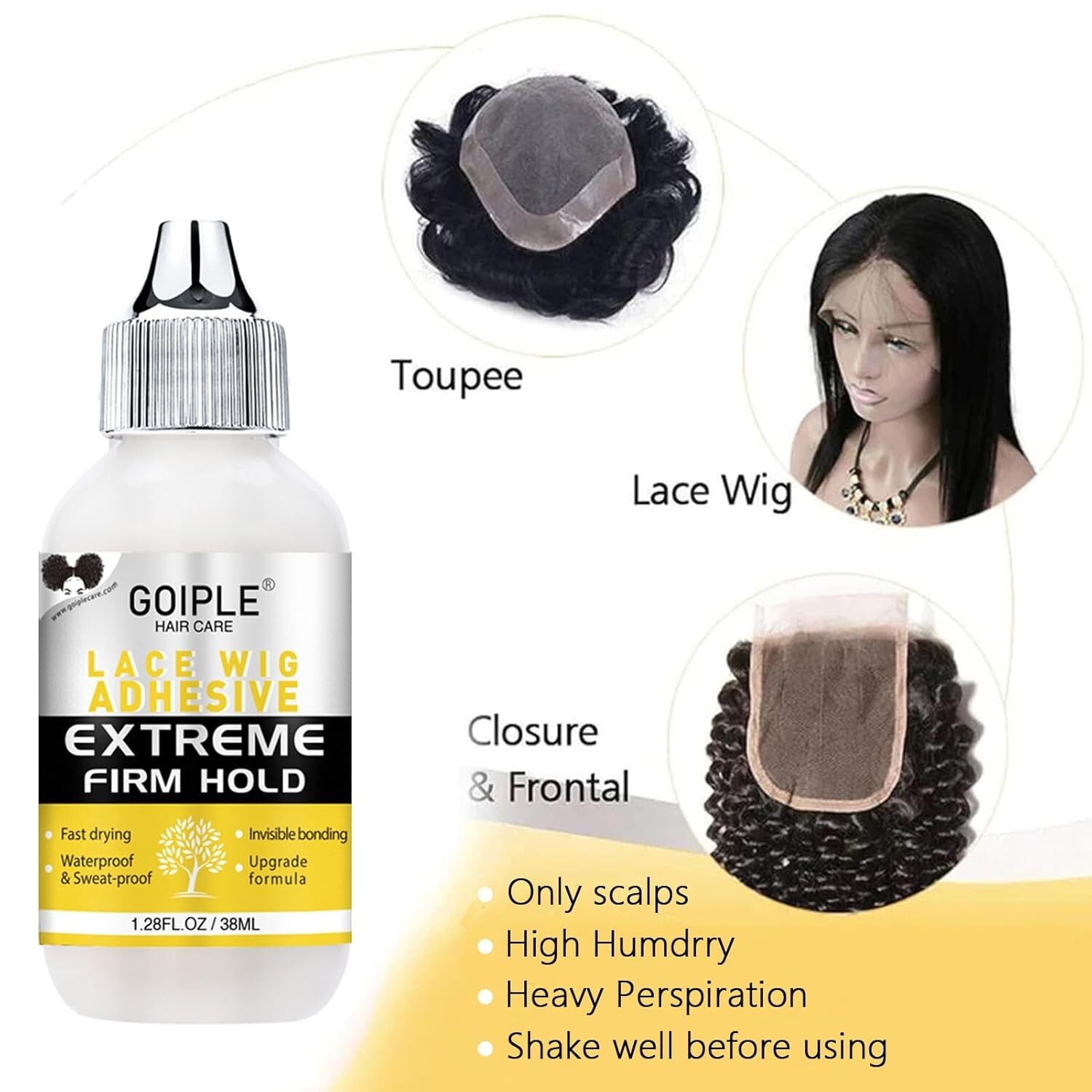 Lace Wig Glue Kit for Wigs Strong Hold Hair Systems Invisible Bonding 11Pcs New
