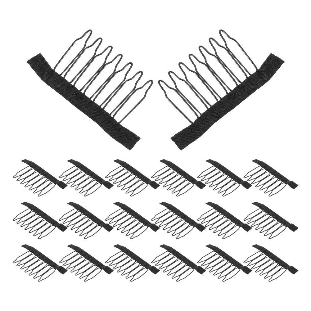 40Pcs Durable Wig Fixing Clips Steel Hair Accessories with Fabric Lining