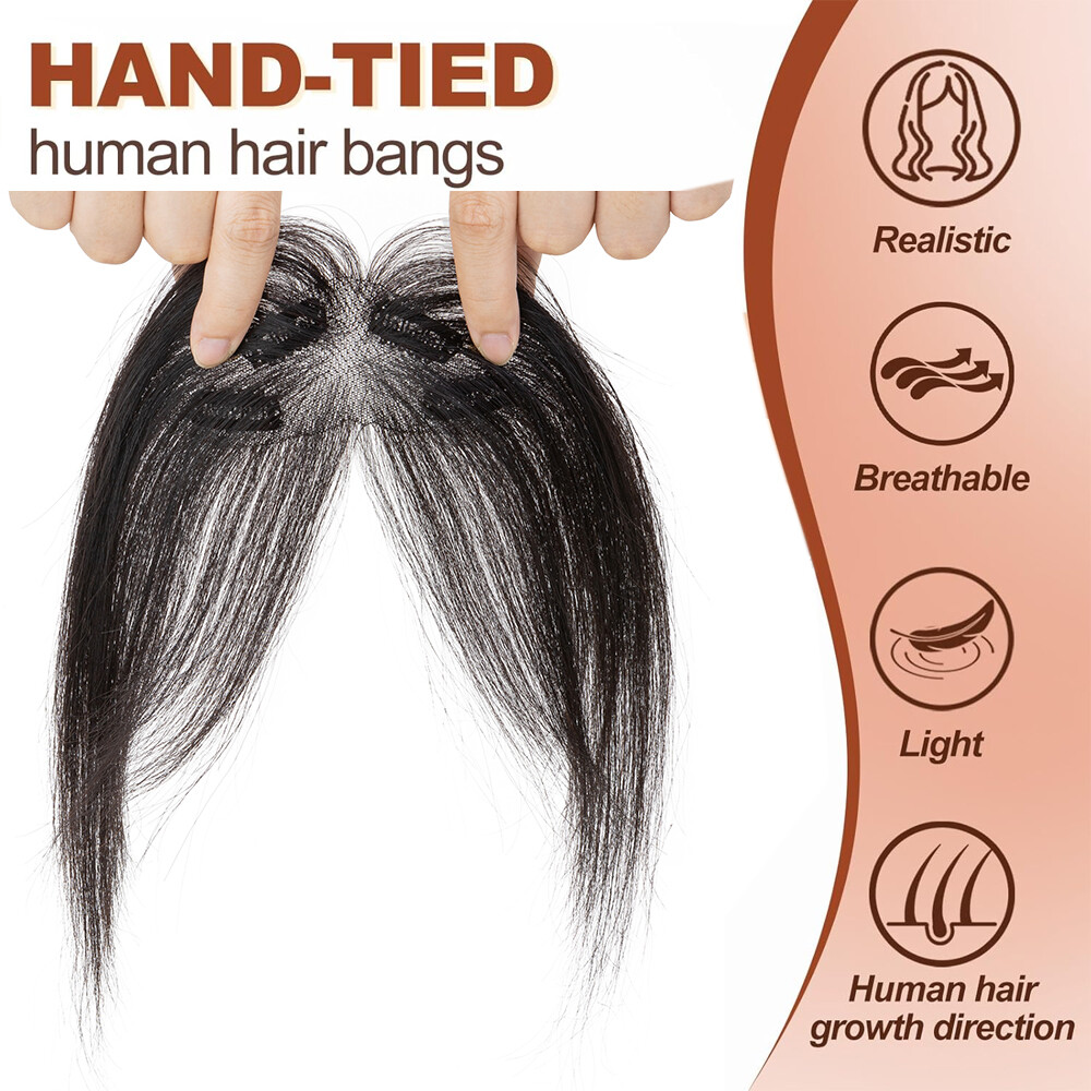 Clip In 100% Thin Thick Fringe Bangs Remy Human Hair Hairpiece Topper For Women