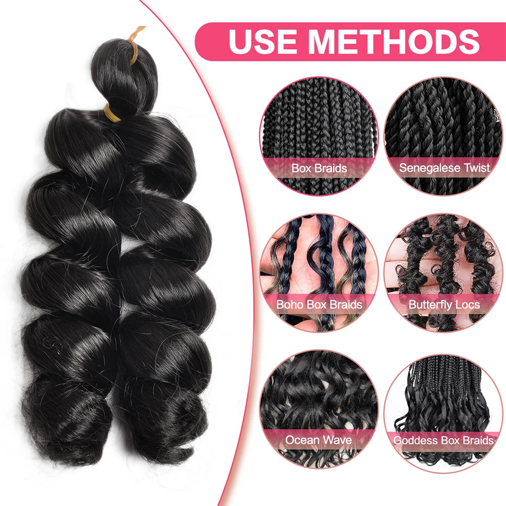 12Inch French Curls Synthetic Hair Extensions Loose Deep Wave Crochet Braids