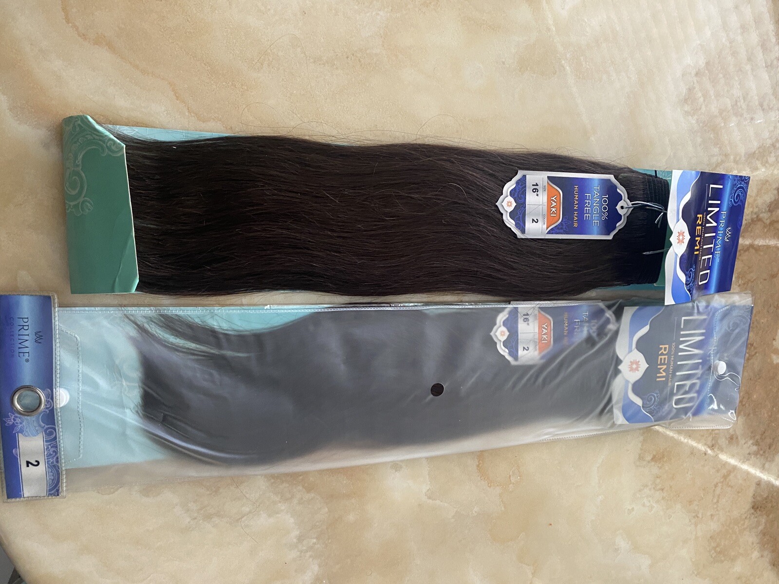 REMI PRIME LIMITED 100% HUMAN HAIR SOFT YAKY WEAVE-16 LOT 2 COLOR 2 TANGLE FREE